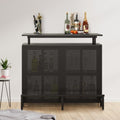 Industrial 3-Tier Liquor Bar Table with Stemware Rack L7310