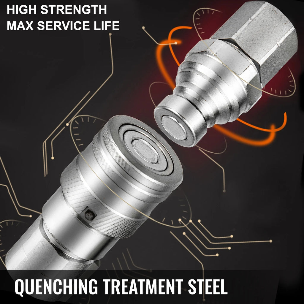 1/2" NPT Thread Hydraulic Couplers with Dust Caps K25338