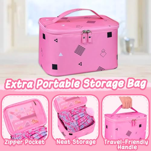 Knitting Loom Kit with Storage Bags Yarns Knitting Tools Pink E744235