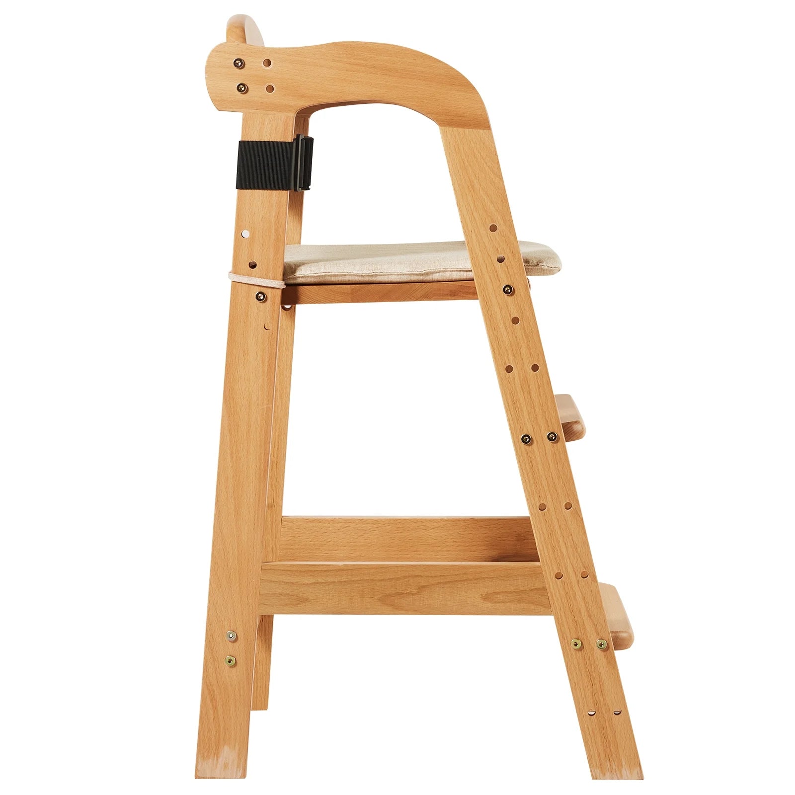 Wooden Baby HighChair with Adjustable Legs Solid Wood H836566