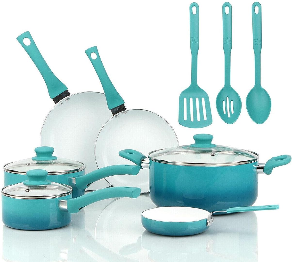 12 Piece Ceramic Nonstick Cookware Set H38088
