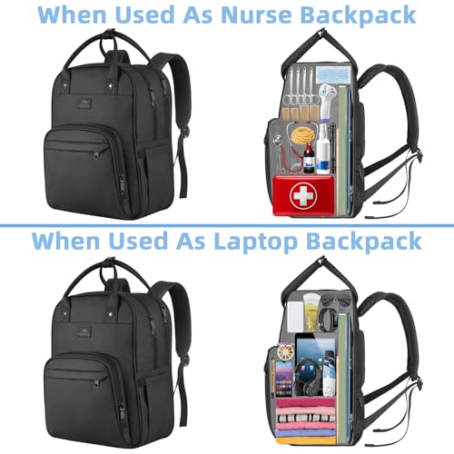 Waterproof Padded Medical Nursing Laptop Backpack with Removable Organizer E2389