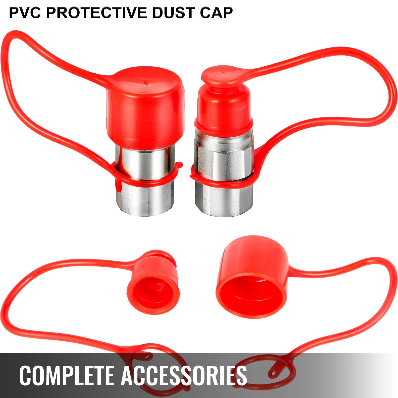 1/2" NPT Thread Hydraulic Couplers with Dust Caps K25338