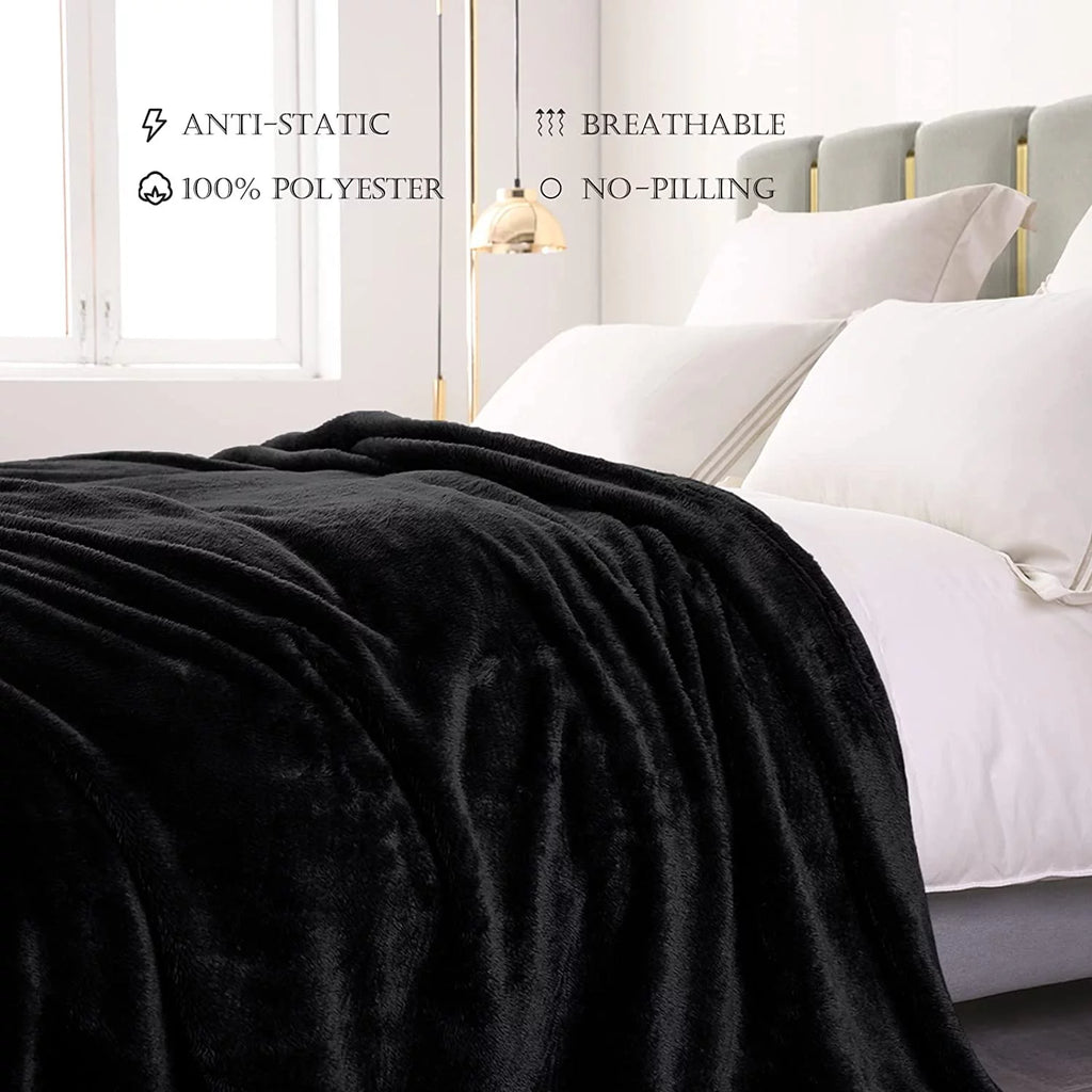 King Size Black Fleece Blanket M289