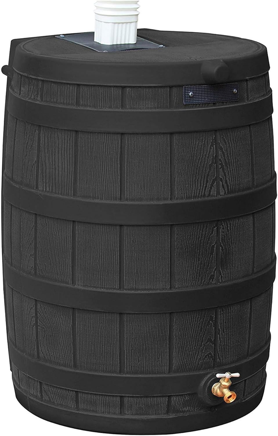 40 Gallon Black Plastic Rain Water Storage Barrel Drum with Brass Spigot (2 Pack) V336330