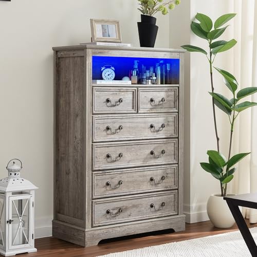 Vintage Gray 6 Drawer Dresser A41970