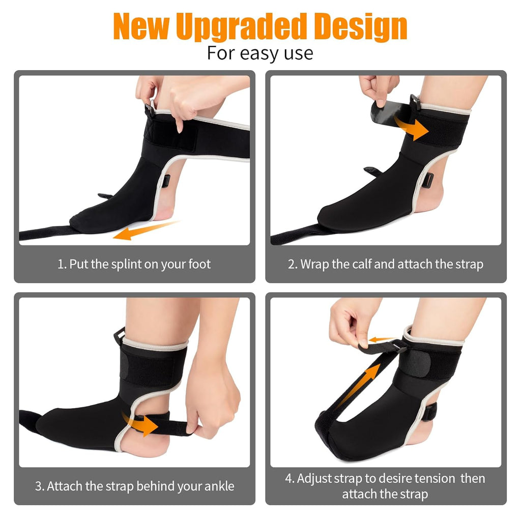 Black Plantar Fasciitis Night Splint Brace (Small) Z91236