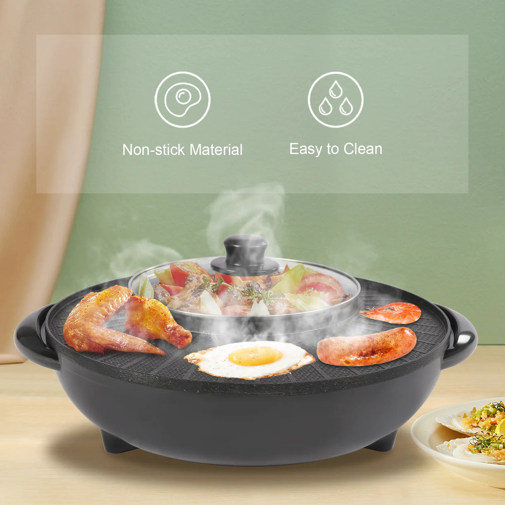 Portable Circular Hotpot Grill Combo Nonstick O955855
