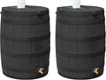 40 Gallon Black Plastic Rain Water Storage Barrel Drum with Brass Spigot (2 Pack) V336330