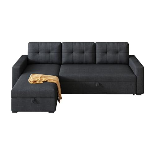 L-Shape Reversible Sectional Sleeper Sofa Bed with Storage Chaise Z9733