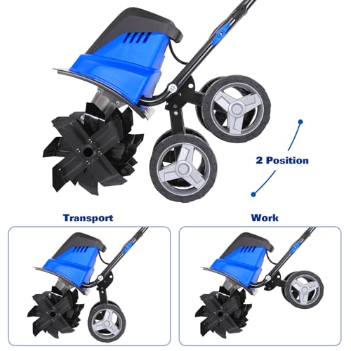 16 inch 13.5 Amp Corded Electric Tiller Cultivator with Foldable Handle R7770