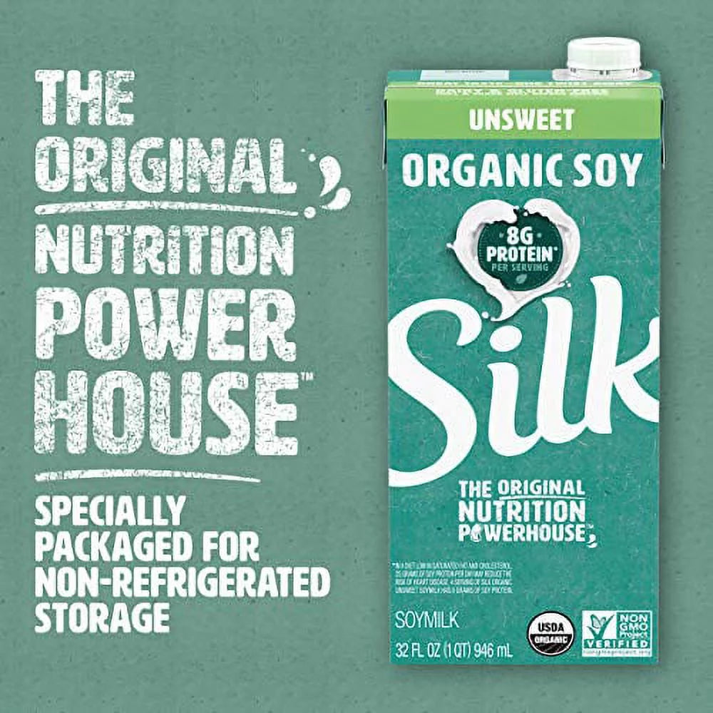 32 Fl Oz Pack of 6 Unsweetened Organic Soy Milk J828