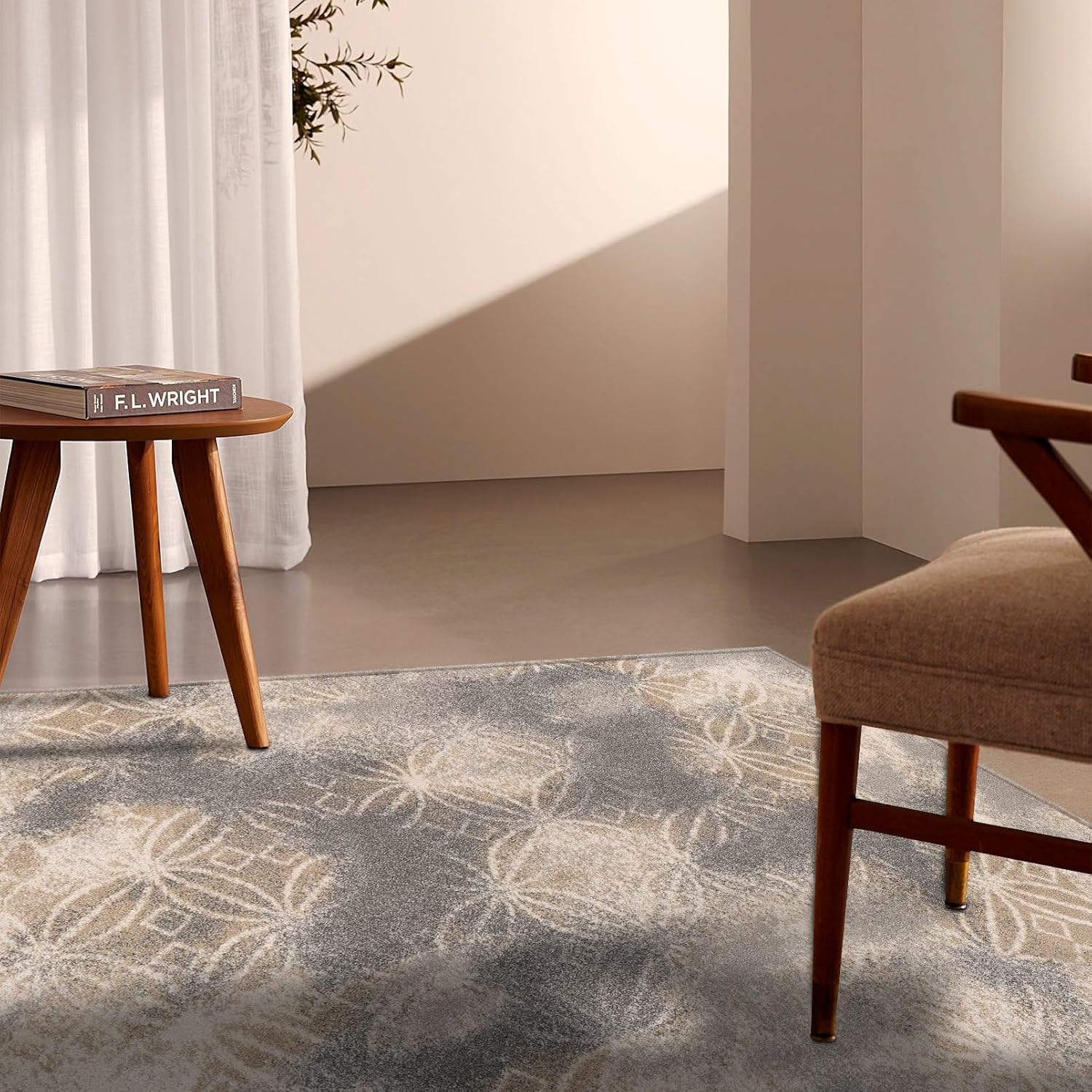 Grey Brown Plush Area Rug 4' x 6' G4420