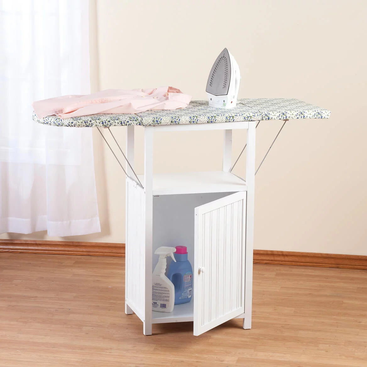 White Ironing Board with Storage Cabinet Q89524
