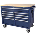 Gloss Blue 9-Drawer Tool Chest Mobile Workbench with Hardwood Top V9252
