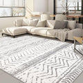 Grey 9x12 Machine Washable Area Rug B51674