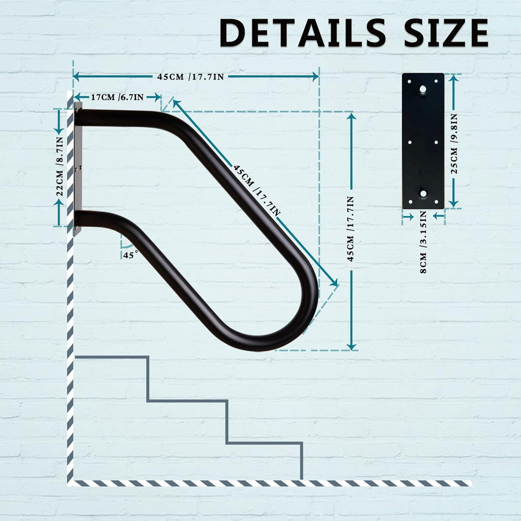 304SS Wall Mounted U Shaped Handrail 1.25" Tube Hand Railing T906663