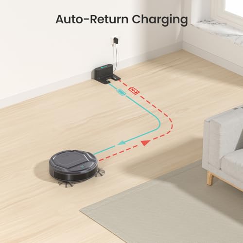 Black Robot Vacuum Cleaner, 2200Pa Suction, 120 Min Self-Charging Z1344