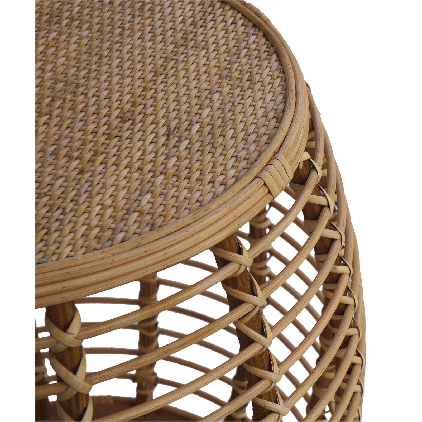 Natural Espresso Rattan End Table Z748