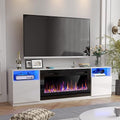 Black 70" Fireplace TV Stand with 36" Electric Fireplace U445