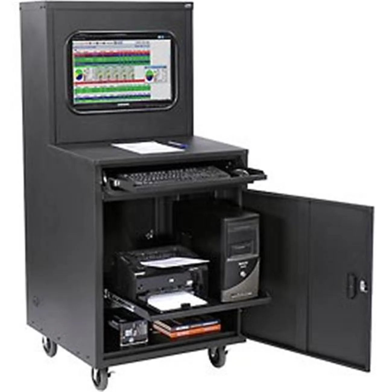 Black Deluxe LCD Industrial Computer Cabinet E753548