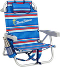 2 Pack Backpack Beach Chair 5 Position Chair Including Lay Flat (Blue Stripes) J283