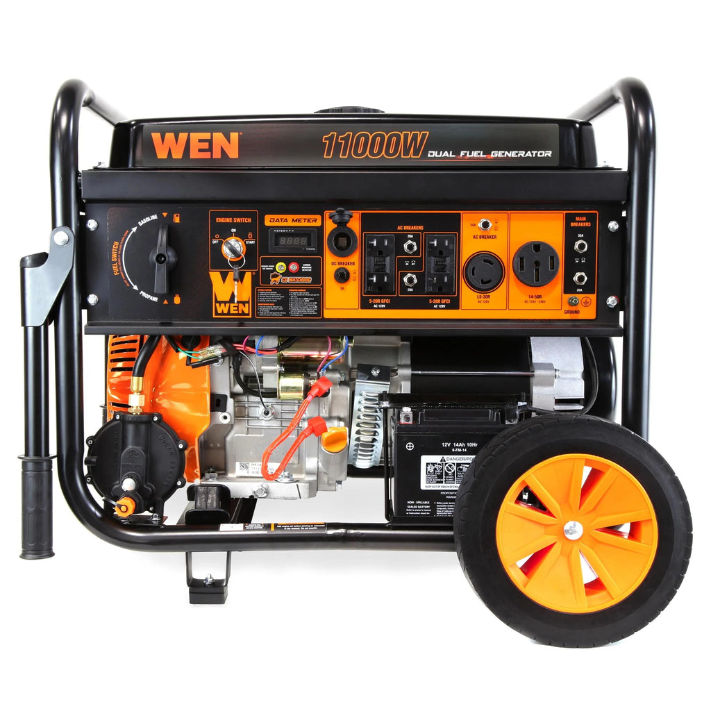 11000-Watt 120-Volt 240-Volt Dual Fuel Electric Start Portable Generator with Wheel Kit and CO Shutdown Sensor X83591
