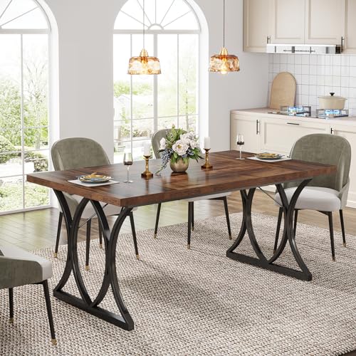 Brown Black Rectangle Dining Table C417628