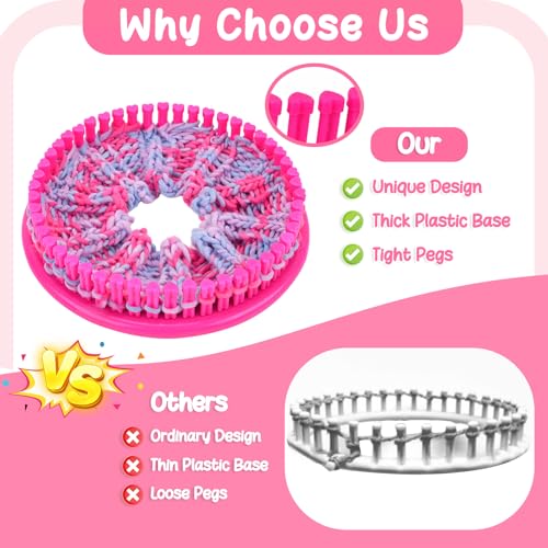 Knitting Loom Kit with Storage Bags Yarns Knitting Tools Pink E744235