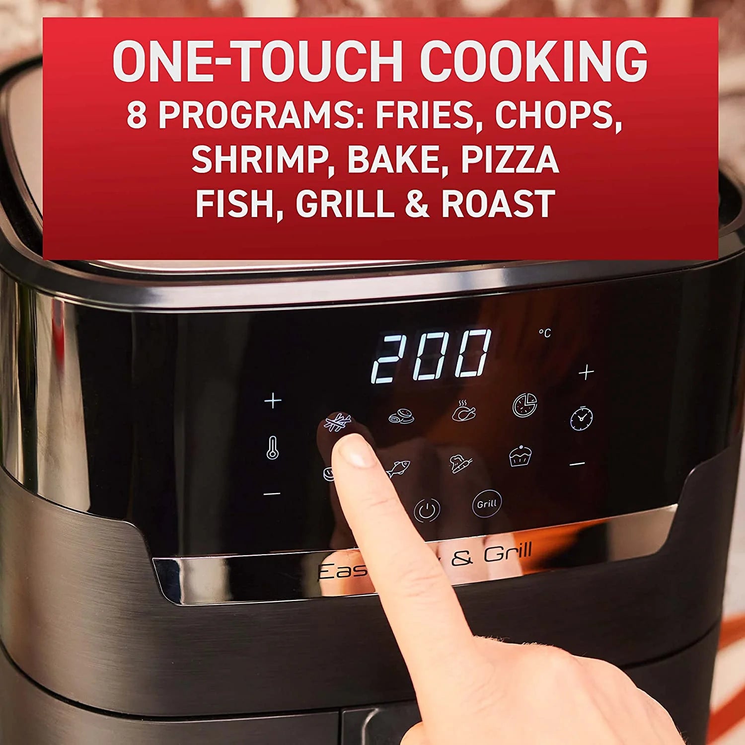 4.4 Qrt Black Air Fryer & Grill Combo L42011