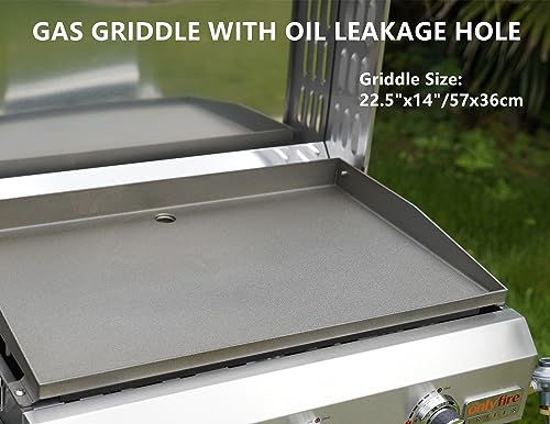 3-Burner Portable Propane Gas Griddle with Foldable Cart V1805