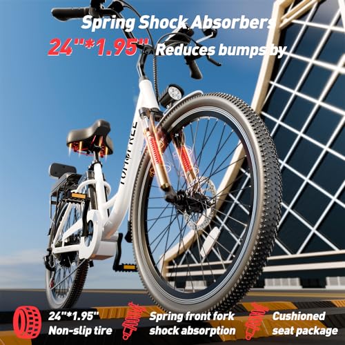 24" Electric City Cruiser Bicycle with 500W Motor and Removable Battery O79638