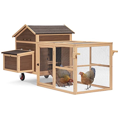 Mobile Hen House with Removable Bottom and Wheels D933