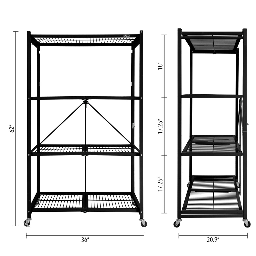 Large 4-Tier Heavy-Duty Rack with Casters Red B405