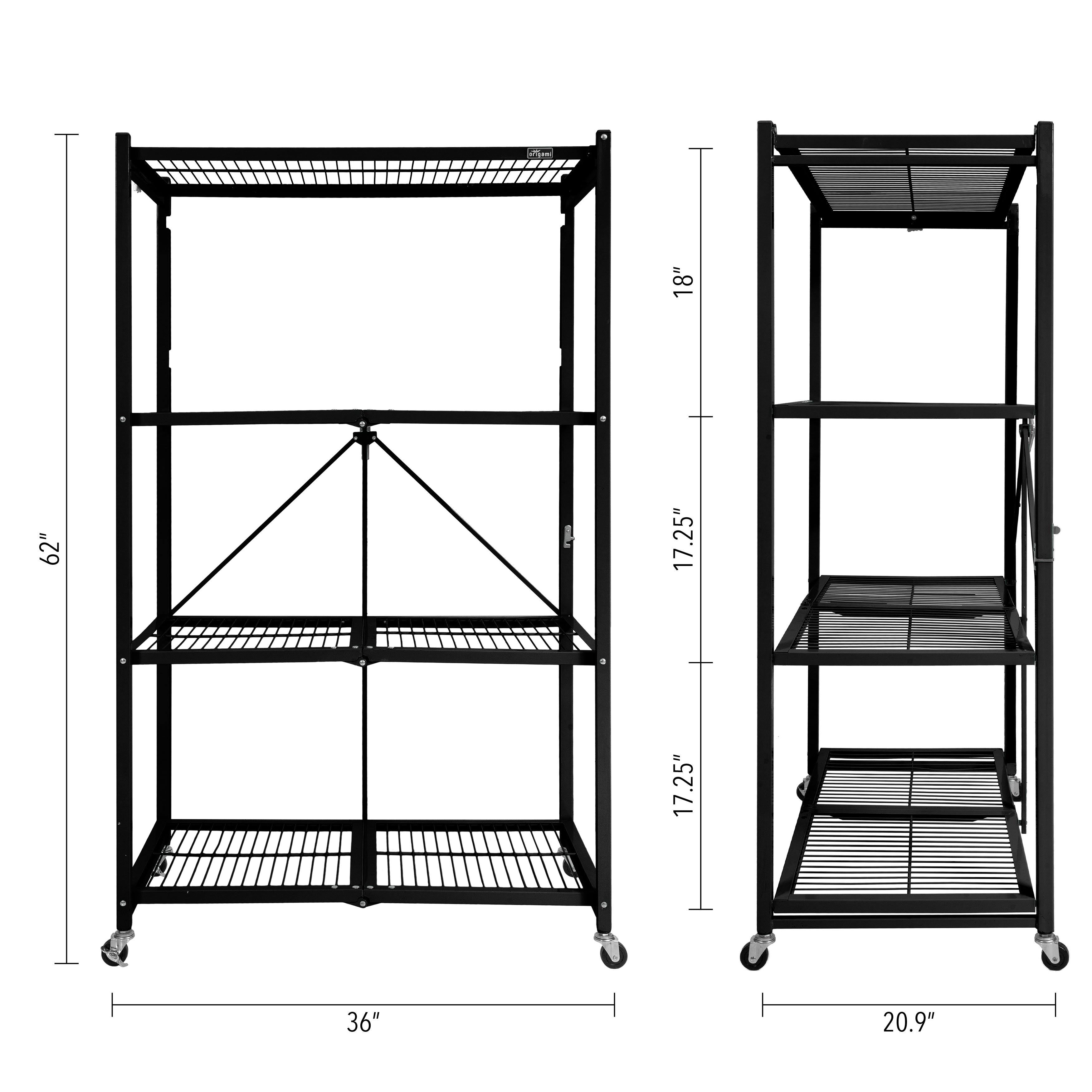 Large 4-Tier Heavy-Duty Rack with Casters Red B405