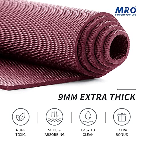 Large 72"x 48"x 9mm Non-Slip Yoga Mat Black E67984