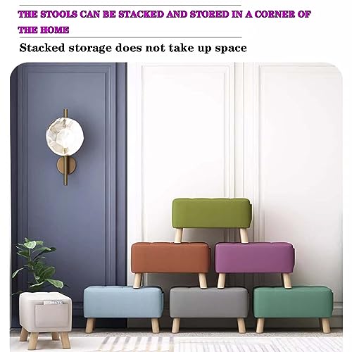 Rectangle Foot Stool with Padded Seat and Solid Wood Legs C986