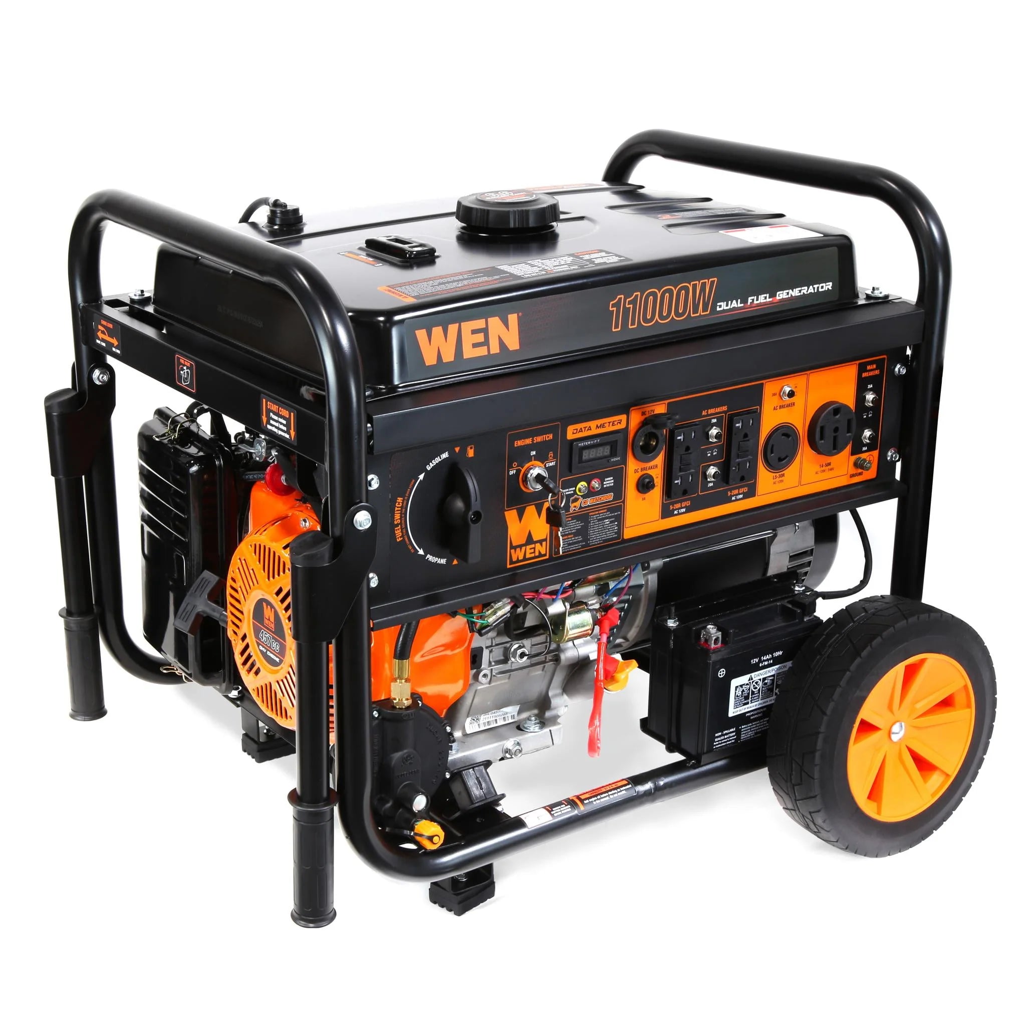 11000-Watt 120-Volt 240-Volt Dual Fuel Electric Start Portable Generator with Wheel Kit and CO Shutdown Sensor X83591