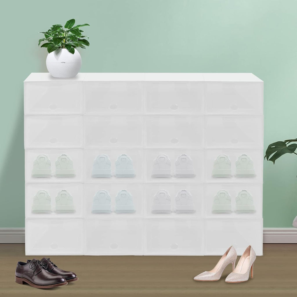 20 x Transparent Plastic Shoe Box E414583