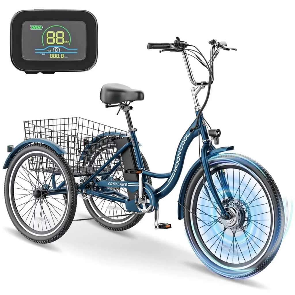 24" 350W 36V 7 Speeds Electric Tricycle with Basket Z90825