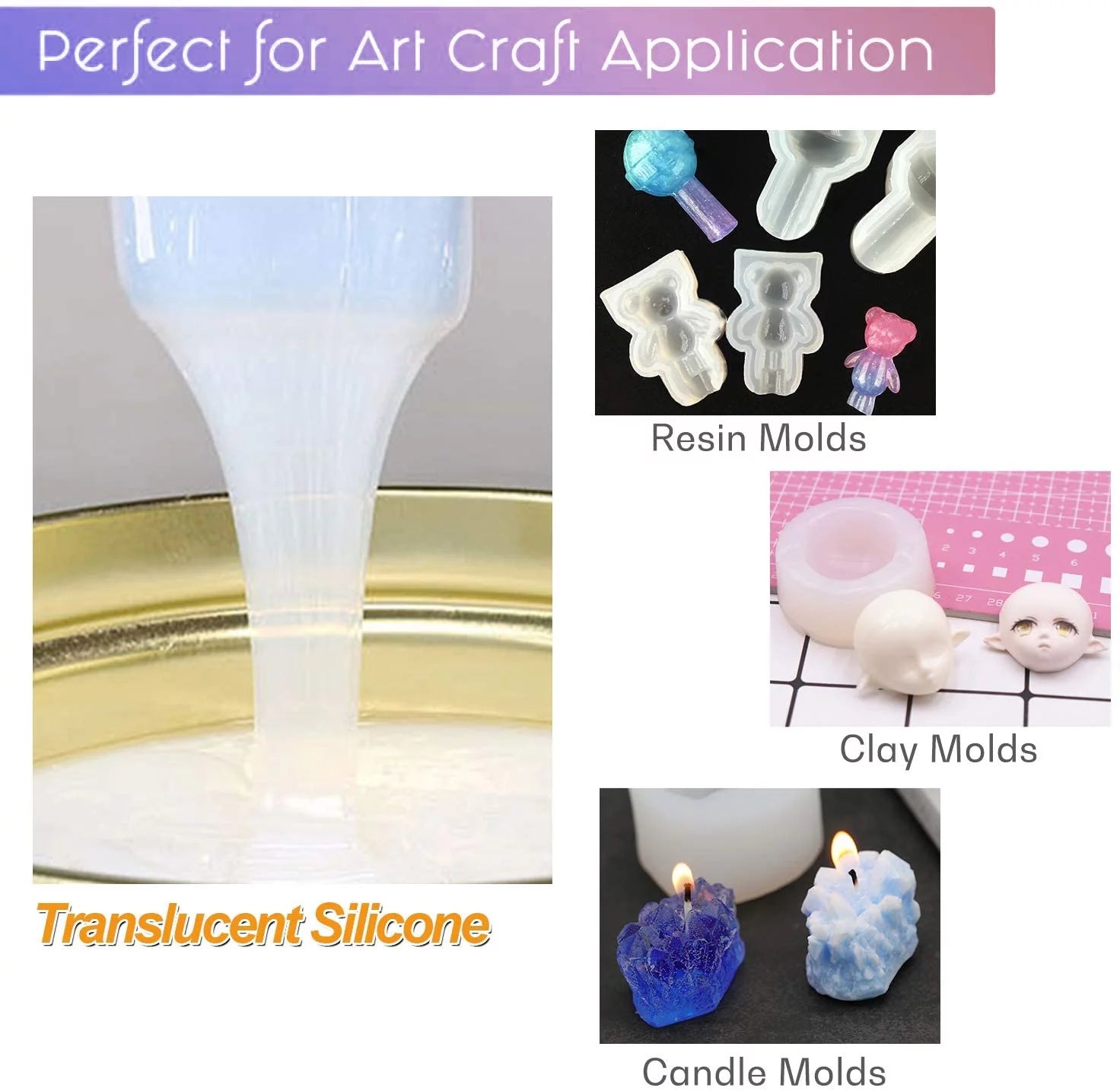 Translucent Clear Liquid Silicone Rubber Mold Making Kit 20.2oz J471