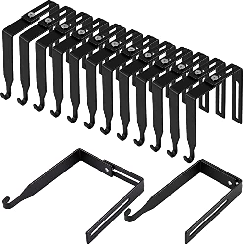 12 Pcs Adjustable Metal Cubicle Hanger Set (Black) J24360