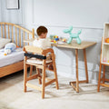 Wooden Baby HighChair with Adjustable Legs Solid Wood H836566