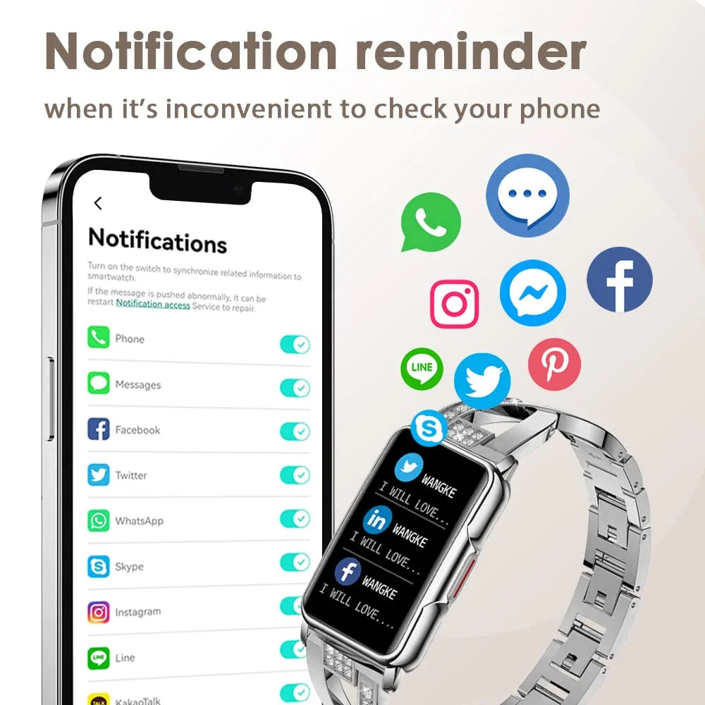 Silver Smart Watch for Women Z708