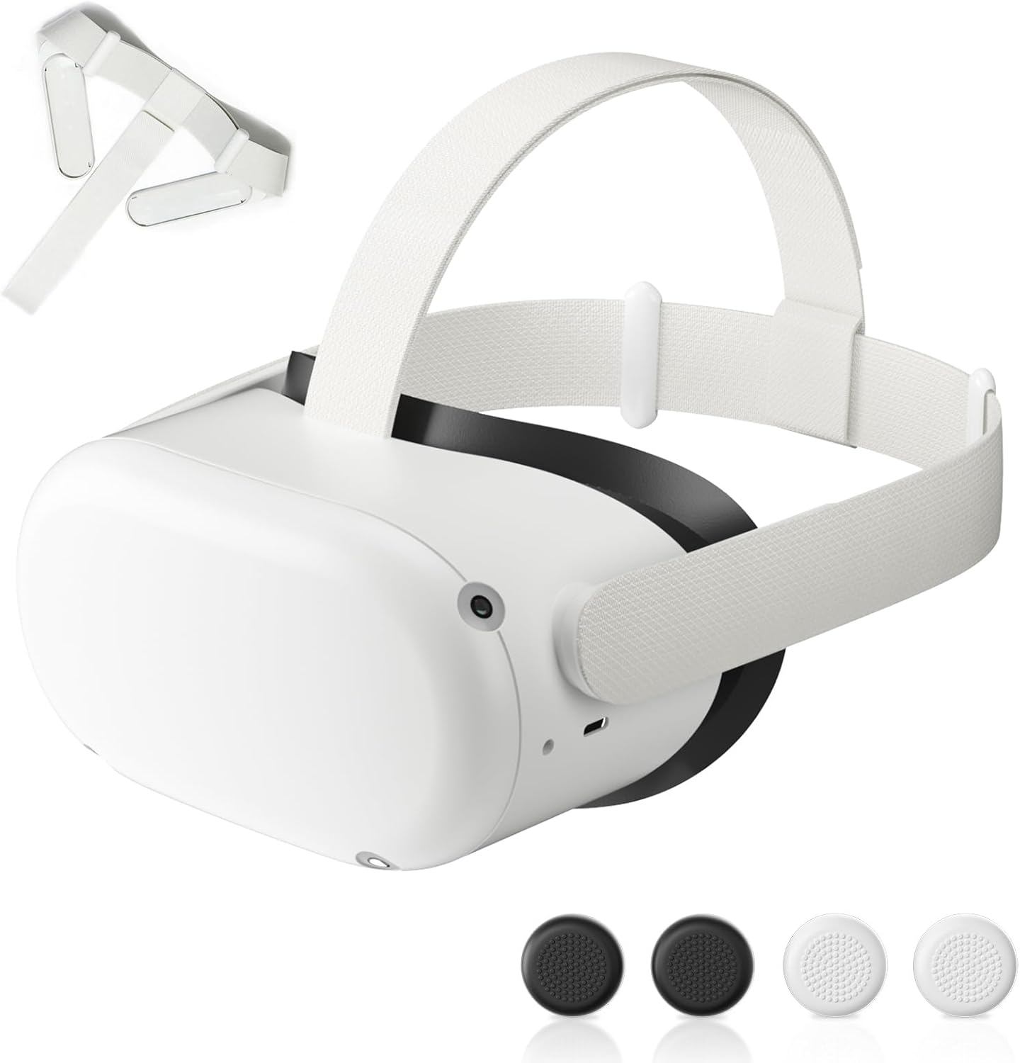 Head Strap for Oculus Quest 2 Headset with 2 Pair Thumb Grip Caps B665